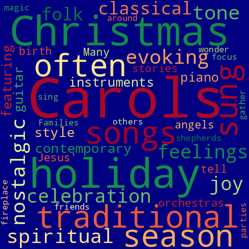 Word Cloud for carols