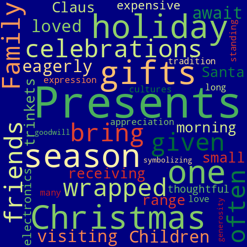 Word Cloud for presents