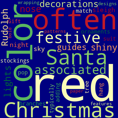 Word Cloud for red