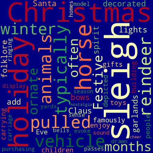 Word Cloud for sleigh