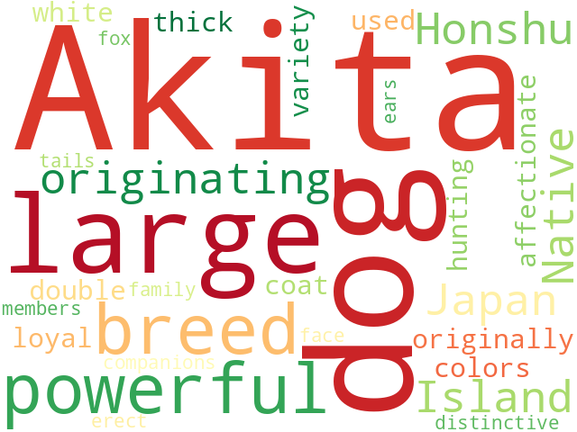 Word Cloud for akita