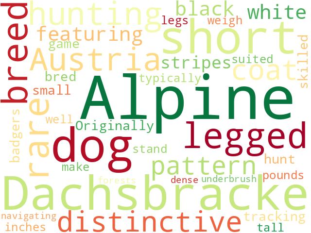 Word Cloud for alpine_dachsbracke