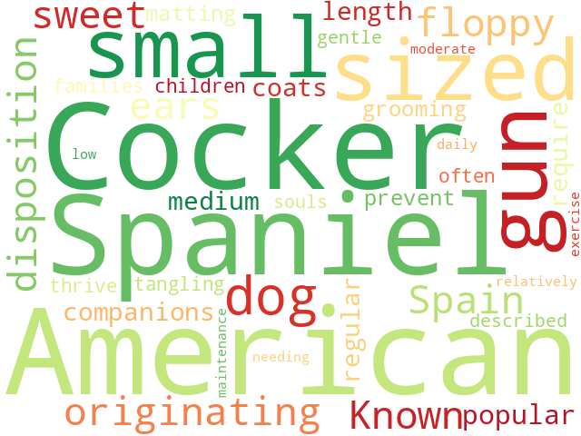 Word Cloud for american_cocker_spaniel