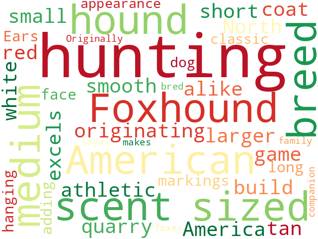 Word Cloud for american_foxhound