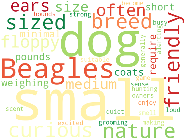 Word Cloud for beagle