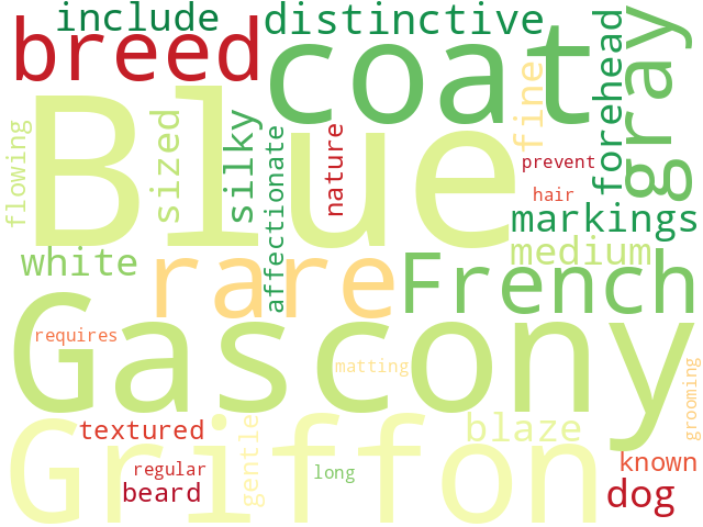 Word Cloud for blue_gascony_griffon