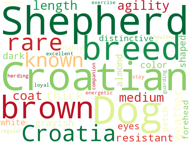 Word Cloud for croatian_shepherd_dog