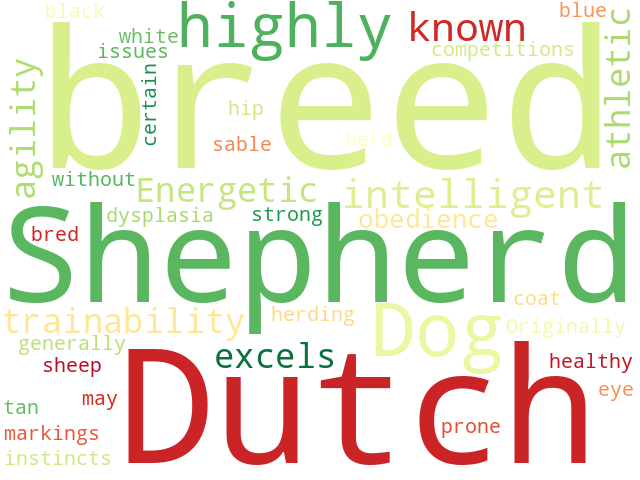 Word Cloud for dutch_shepherd_dog