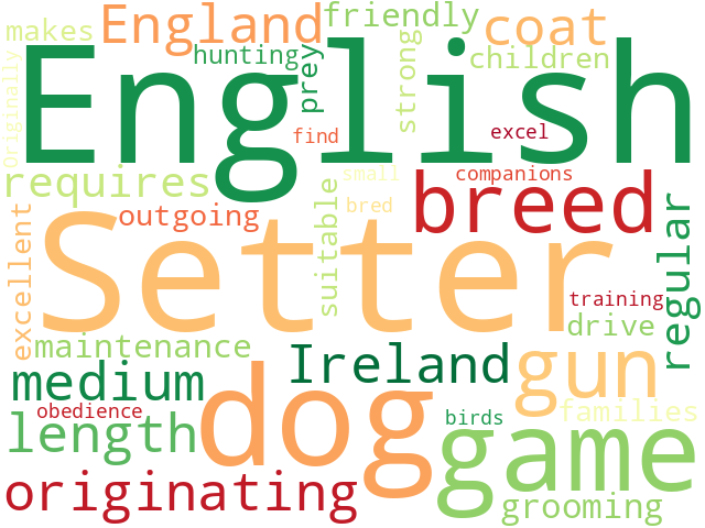 Word Cloud for english_setter