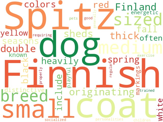 Word Cloud for finnish_spitz