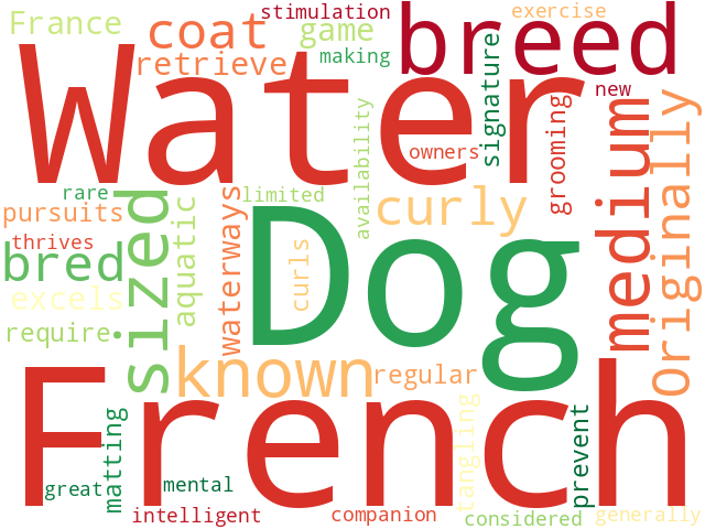 Word Cloud for french_water_dog