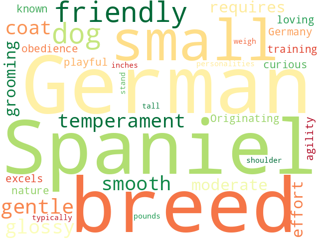 Word Cloud for german_spaniel