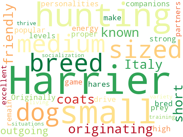 Word Cloud for harrier