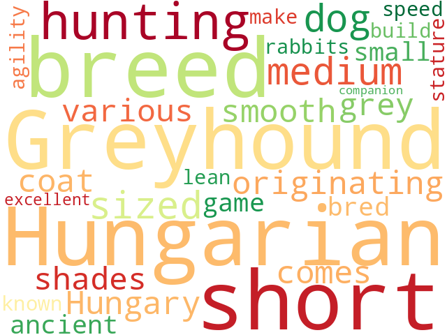 Word Cloud for hungarian_greyhound