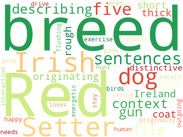 Word Cloud for irish_red_setter