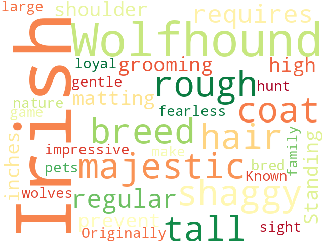 Word Cloud for irish_wolfhound
