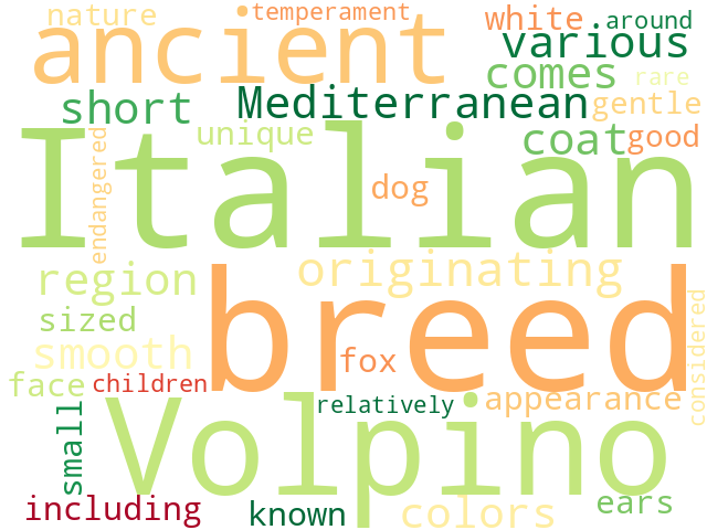 Word Cloud for italian_volpino