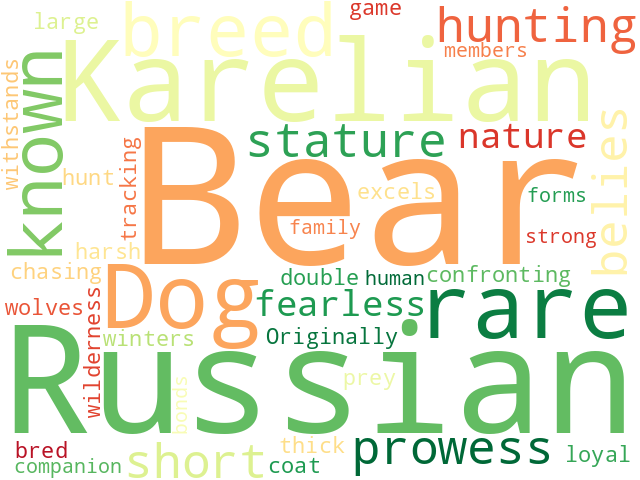 Word Cloud for karelian_bear_dog