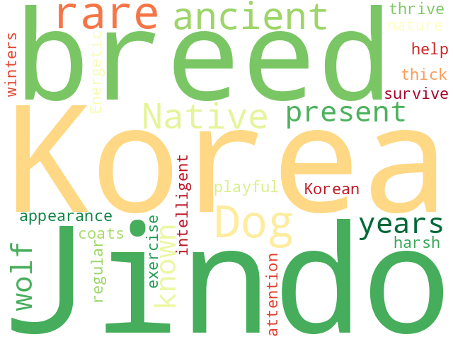 Word Cloud for korea_jindo_dog