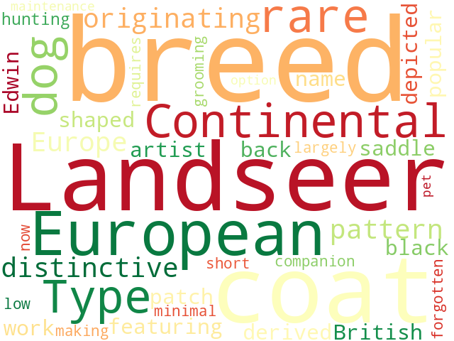 Word Cloud for landseer_european_continental_type