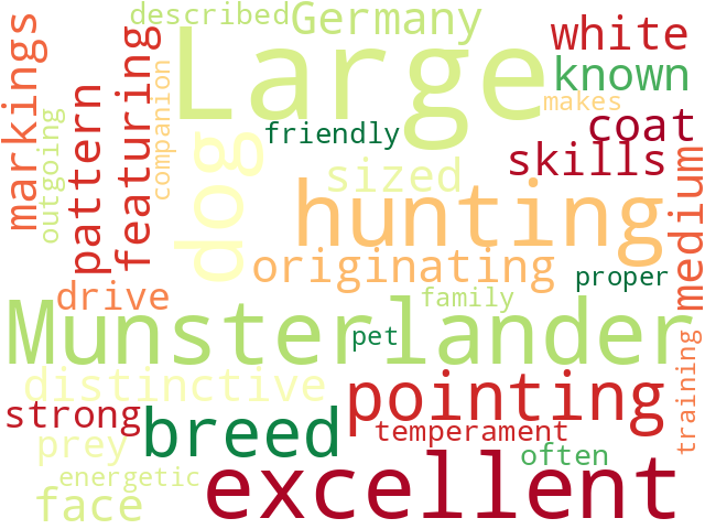 Word Cloud for large_munsterlander