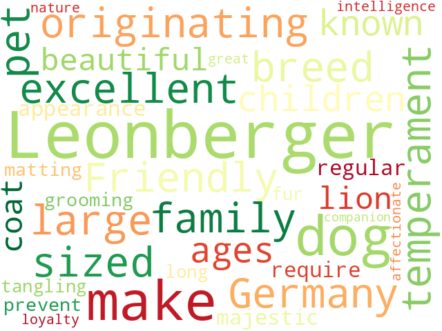 Word Cloud for leonberger
