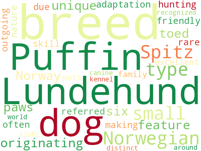 Word Cloud for norwegian_lundehund