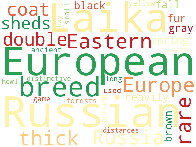 Word Cloud for russian_european_laika