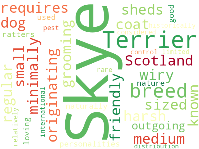 Word Cloud for skye_terrier