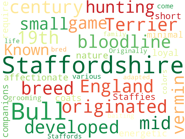 Word Cloud for staffordshire_bull_terrier