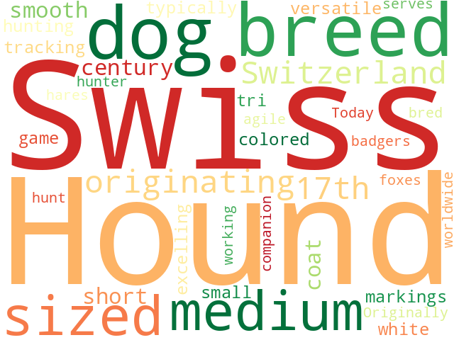 Word Cloud for swiss_hound