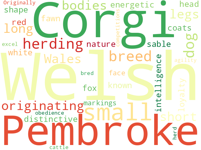 Word Cloud for welsh_corgi_pembroke