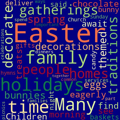 Word Cloud for holidays