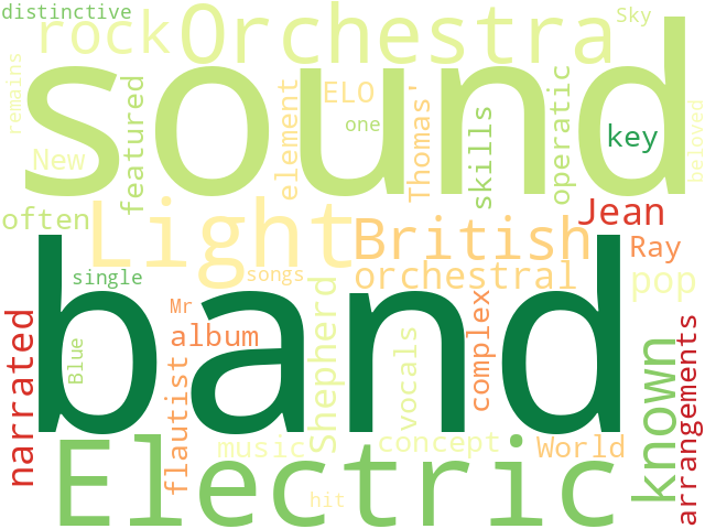 Word Cloud for electric_light_orchestra