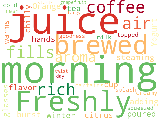 Word Cloud for beverage