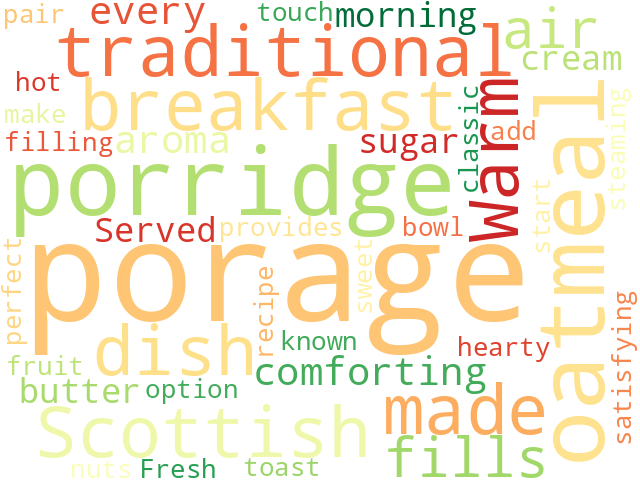 Word Cloud for porage