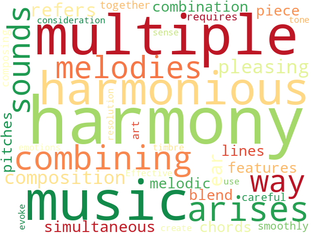 Word Cloud for harmony
