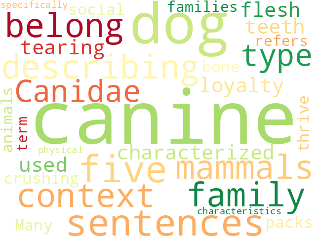Word Cloud for canine
