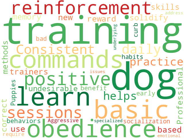 Word Cloud for training
