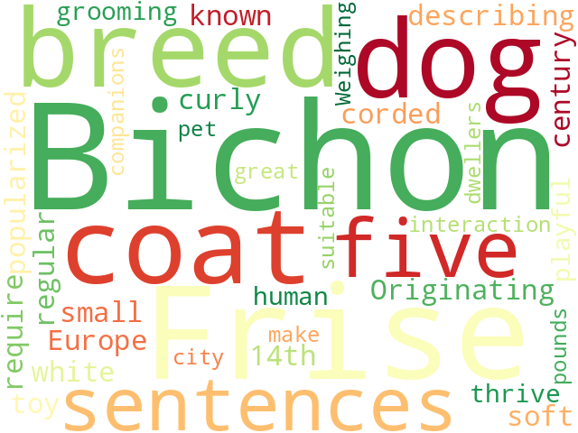 Word Cloud for bichon_frise