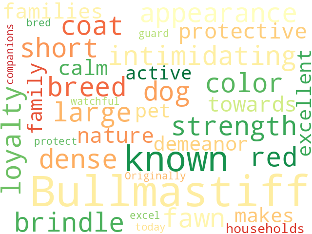 Word Cloud for bullmastiff