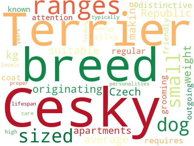 Word Cloud for cesky_terrier