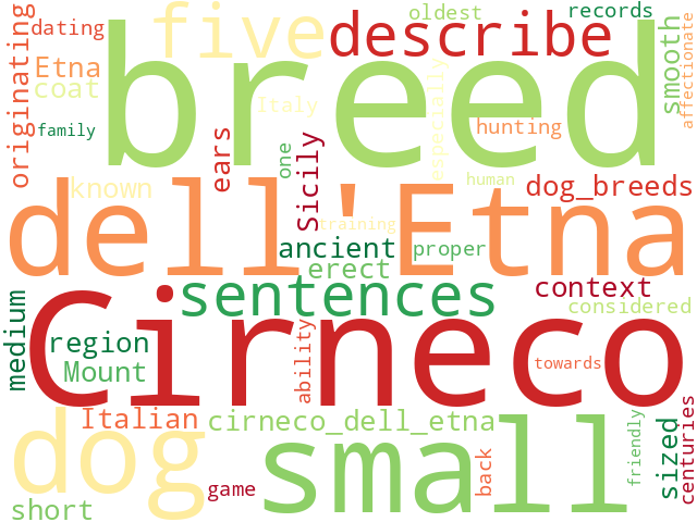 Word Cloud for cirneco_dell_etna