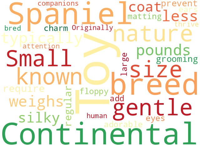 Word Cloud for continental_toy_spaniel
