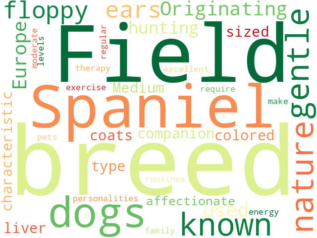 Word Cloud for field_spaniel