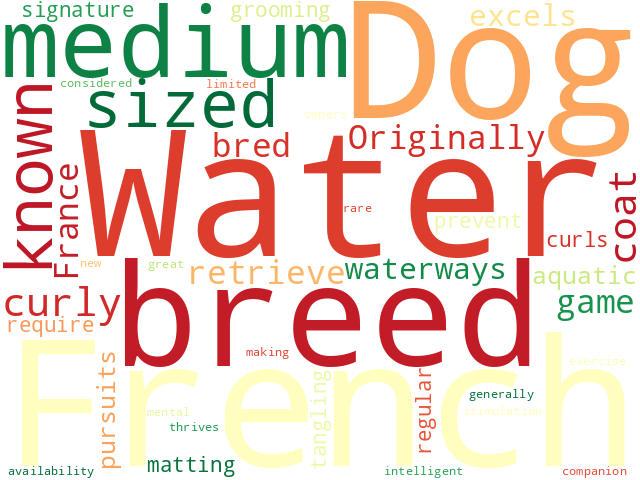 Word Cloud for french_water_dog