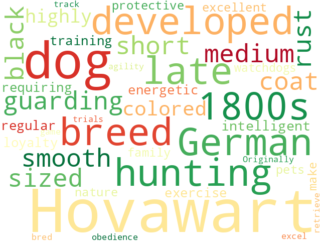 Word Cloud for hovawart