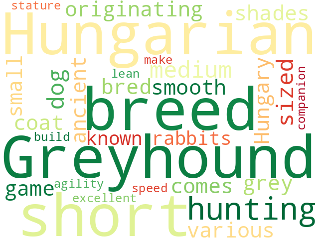 Word Cloud for hungarian_greyhound