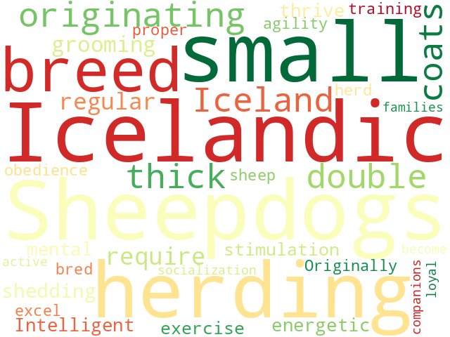 Word Cloud for icelandic_sheepdog