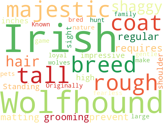 Word Cloud for irish_wolfhound